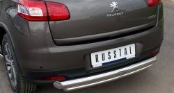 11 399 р. Защита заднего бампера (Ø76 и 42 мм, нержавейка) SLITKOFF  Peugeot 4008 (2012-2017) (с короткой нижней трубой)  с доставкой в г. Новочеркасск. Увеличить фотографию 3