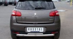 11 399 р. Защита заднего бампера (Ø76 и 42 мм, нержавейка) SLITKOFF Peugeot 4008 (2012-2017) (с короткой верхней трубой)  с доставкой в г. Новочеркасск. Увеличить фотографию 2