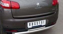 12 799 р. Защита заднего бампера (Ø76 и 42 мм, нержавейка) SLITKOFF  Peugeot 4008 (2012-2017) (с короткой верхней трубой)  с доставкой в г. Новочеркасск. Увеличить фотографию 3