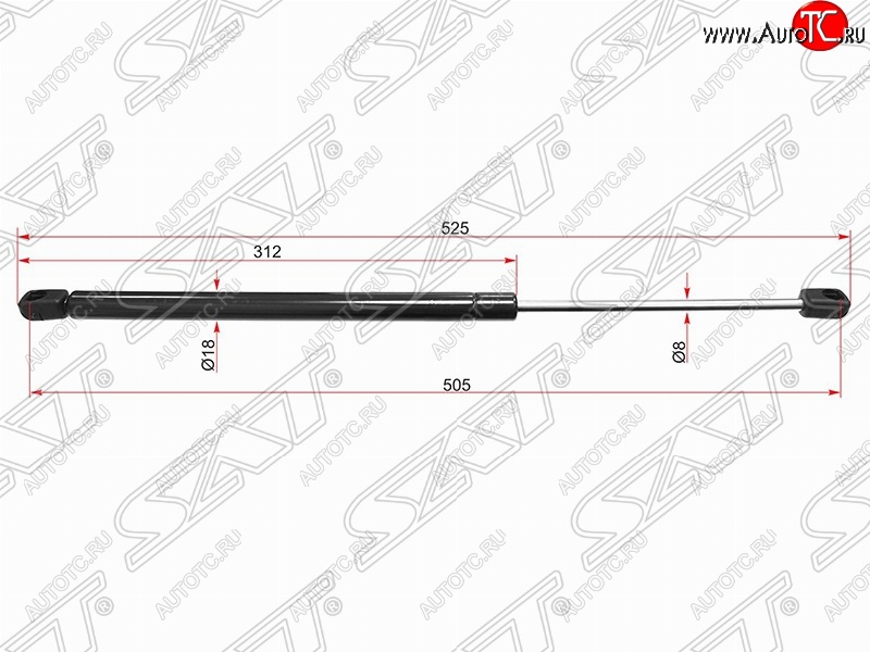 519 р. Газовый упор крышки багажника SAT Peugeot 407 седан (2004-2010)  с доставкой в г. Новочеркасск