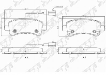 1 329 р. Комплект задних тормозных колодок SAT  CITROEN Jumper  290 (2014-2022), Fiat Ducato  290 (2014-2024), Peugeot Boxer  290 (2014-2024)  с доставкой в г. Новочеркасск. Увеличить фотографию 1