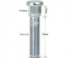 Забивная шпилька 45 мм ступицы Вектор M12 1.5 45 Toyota SW4 дорестайлинг (2005-2011) 