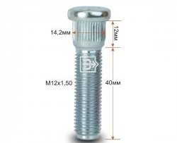 179 р. Забивная шпилька 40 мм ступицы Вектор M12x1.5x40 Mitsubishi Dion CR6W,CR9W дорестайлинг (2000-2002). Увеличить фотографию 1