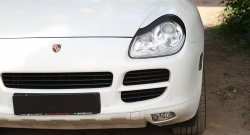 1 599 р. Реснички на фары RA Porsche Cayenne 955 (2002-2006) (Неокрашенные)  с доставкой в г. Новочеркасск. Увеличить фотографию 5