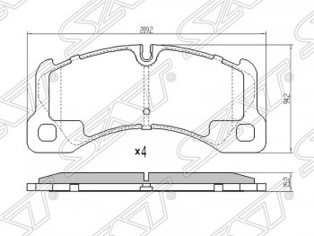 Колодки тормозные SAT (передние) Porsche Cayenne 955 (2002-2006)