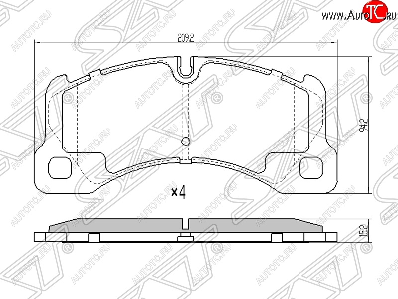 2 389 р. Колодки тормозные SAT (передние)  Porsche Cayenne ( 955,  957,  958) (2002-2014), Porsche Panamera  970 (2009-2013), Volkswagen Touareg ( GP,  NF) (2002-2014)  с доставкой в г. Новочеркасск