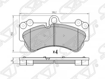 2 099 р. Колодки тормозные SAT (передние)  Porsche Cayenne ( 955,  957) (2002-2010), Volkswagen Touareg  GP (2002-2010)  с доставкой в г. Новочеркасск. Увеличить фотографию 1