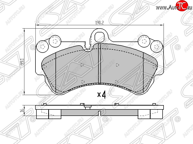 2 099 р. Колодки тормозные SAT (передние)  Porsche Cayenne ( 955,  957) (2002-2010), Volkswagen Touareg  GP (2002-2010)  с доставкой в г. Новочеркасск