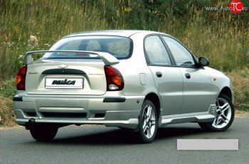 10 699 р. Задний бампер Nika  Chevrolet Lanos ( T100,  T150,  седан) (1997-2017), Daewoo Sense  Т100 (1997-2008), ЗАЗ Chance  седан (2009-2017), ЗАЗ Sens  седан (2007-2017) (Неокрашенный)  с доставкой в г. Новочеркасск. Увеличить фотографию 1