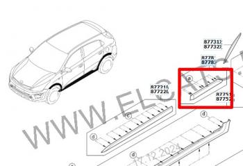 Молдинг правый на заднюю дверь Оригинал KIA Rio X-line (2017-2021)