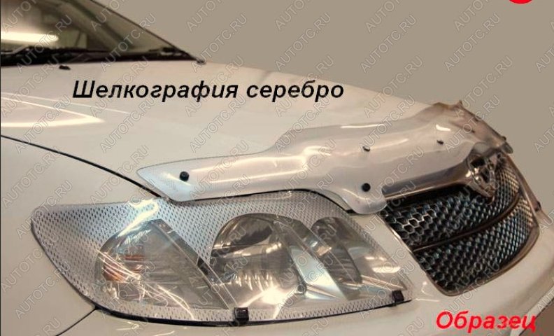 2 479 р. Дефлектор капота CA-Plastic  Toyota Land Cruiser Prado  J120 (2002-2009) (серия Шелкография серебро)  с доставкой в г. Новочеркасск