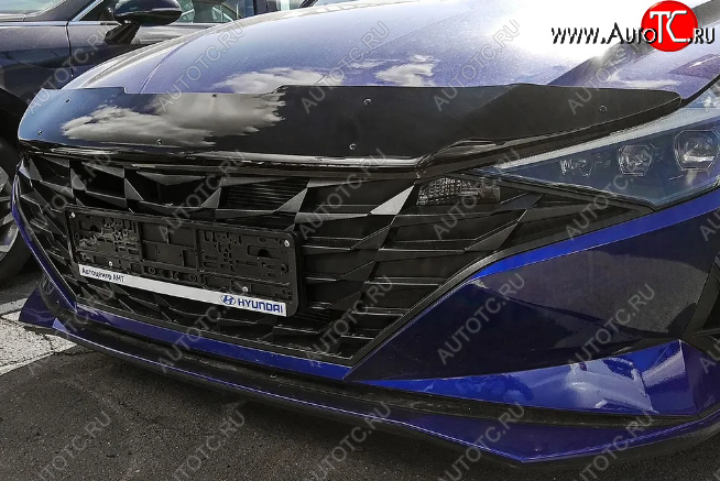 2 999 р. Дефлектор капота SIM Hyundai Elantra CN7 (2020-2023)  с доставкой в г. Новочеркасск