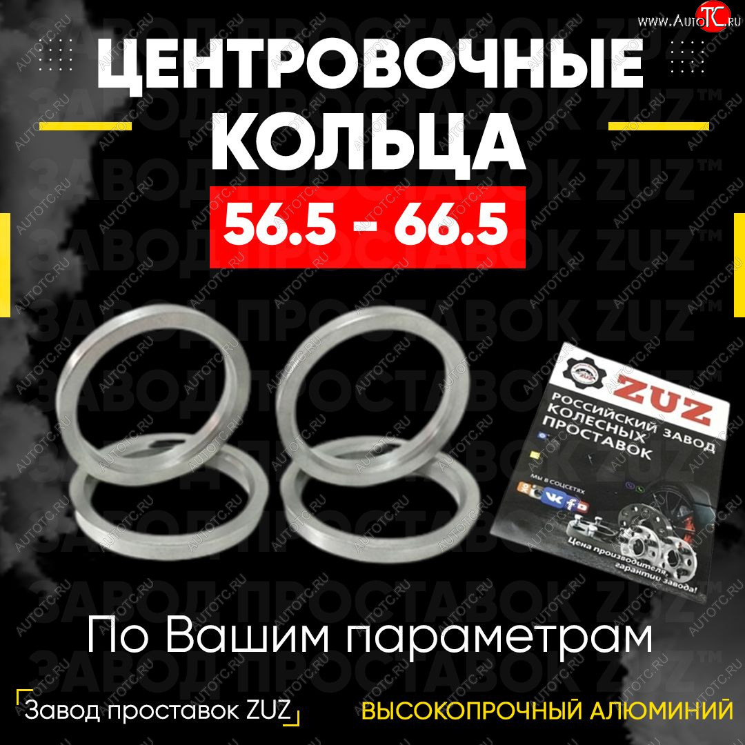 1 799 р. Алюминиевое центровочное кольцо (4 шт) ЗУЗ 56.5 x 66.5    с доставкой в г. Новочеркасск