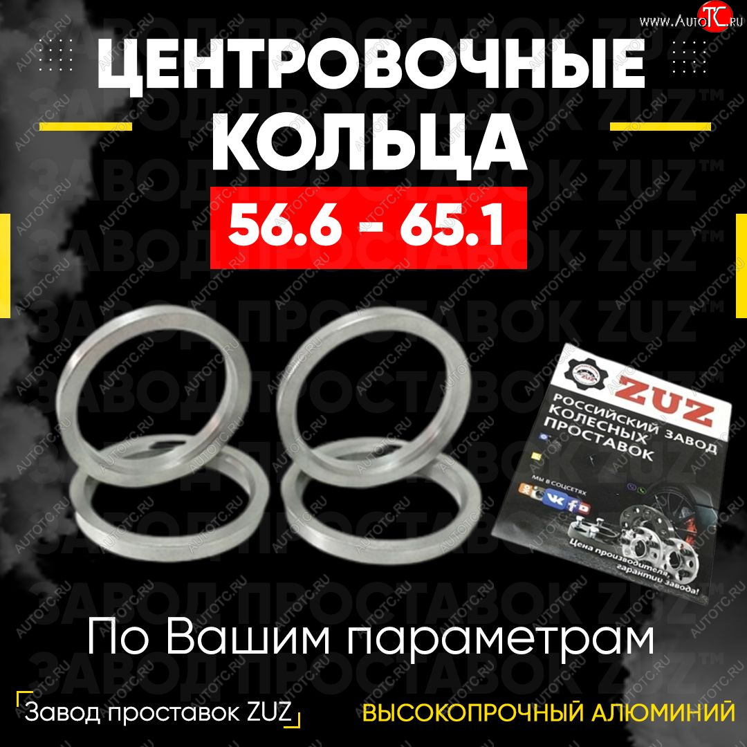 1 799 р. Алюминиевое центровочное кольцо (4 шт) ЗУЗ 56.6 x 65.1    с доставкой в г. Новочеркасск