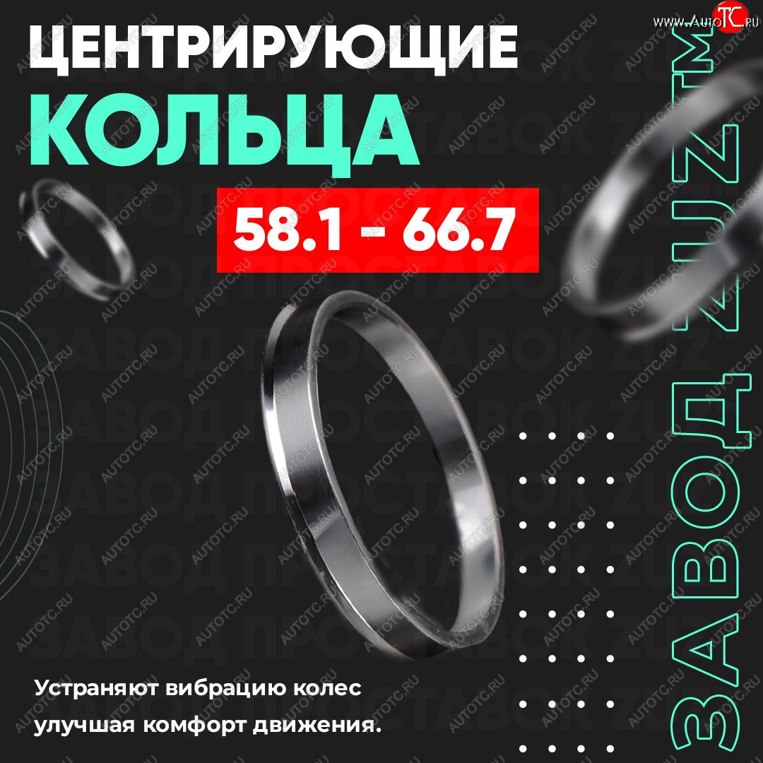 1 799 р. Алюминиевое центровочное кольцо (4 шт) ЗУЗ 58.1 x 66.7    с доставкой в г. Новочеркасск