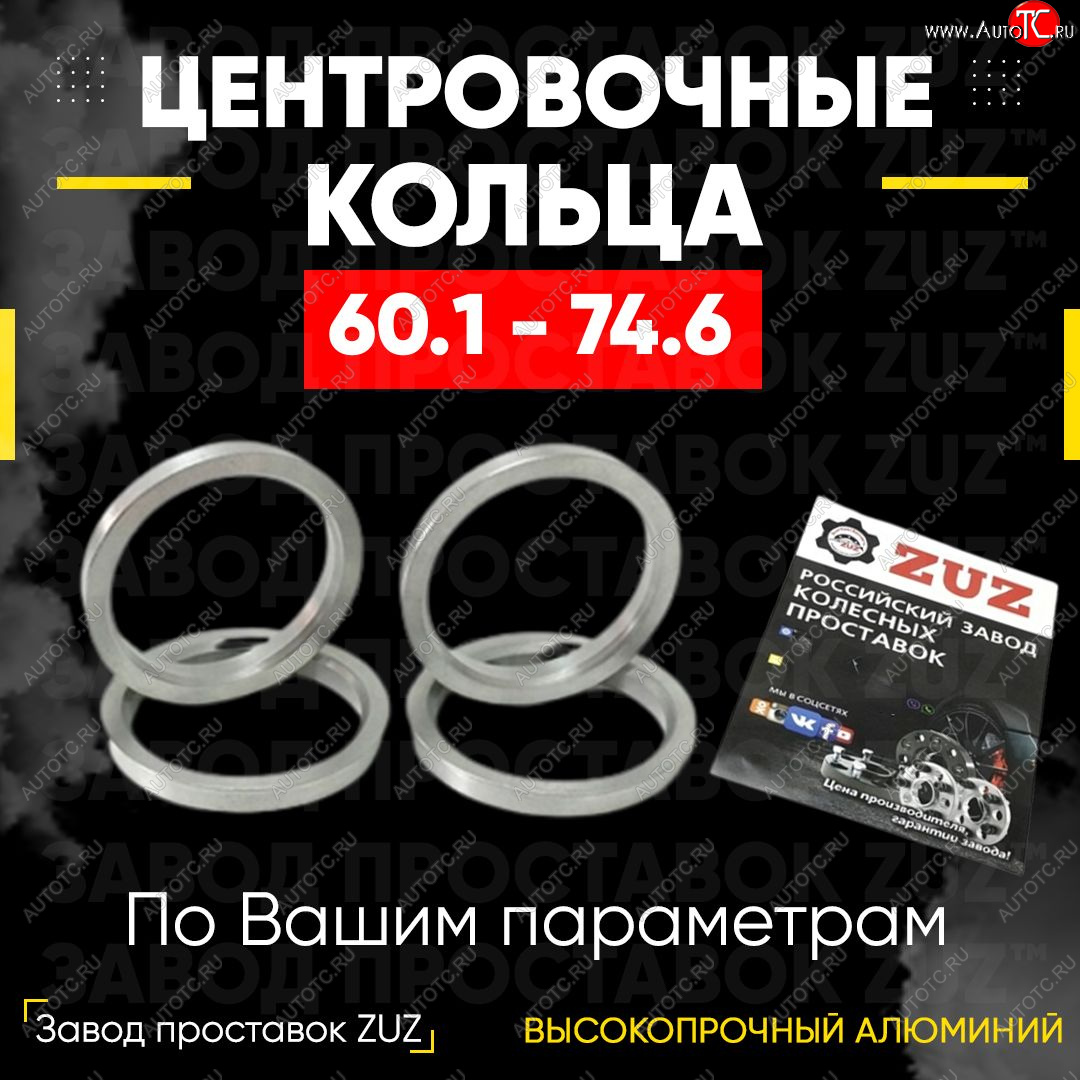 1 799 р. Алюминиевое центровочное кольцо (4 шт) ЗУЗ 60.1 x 74.6    с доставкой в г. Новочеркасск