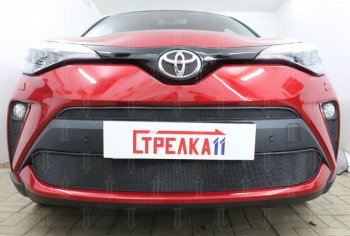 Защитная сетка в бампер (верх, ячейка 4х10 мм) Стрелка11 Премиум Toyota C-HR NGX10, ZGX10 рестайлинг (2019-2025) ()