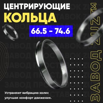 Алюминиевое центровочное кольцо (4 шт) ЗУЗ 66.5 x 74.6 Audi Q5 8R рестайлинг (2012-2017) 