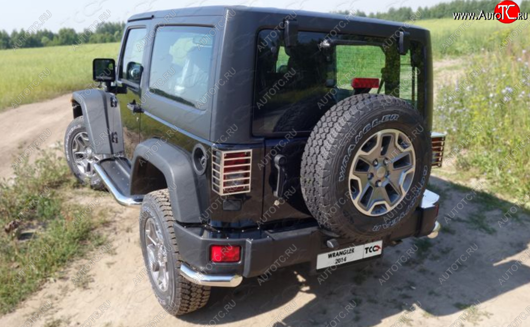 11 999 р. Защита заднего бампера (V-3.6, 3 двери, уголки, d60,3 мм) TCC  Jeep Wrangler  JK (2007-2018)  с доставкой в г. Новочеркасск