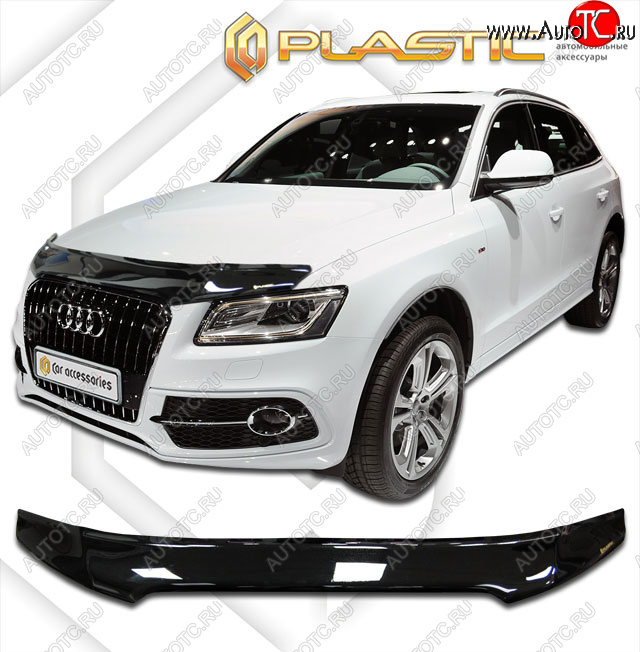 2 159 р. Дефлектор капота CA-Plastic  Audi Q5  8R (2012-2017) рестайлинг (classic черный, без надписи)  с доставкой в г. Новочеркасск