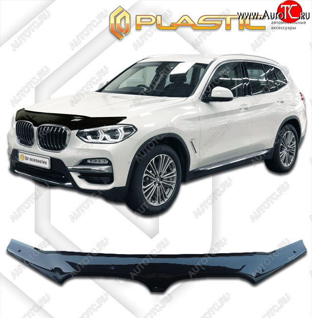 2 199 р. Дефлектор капота CA-Plastic  BMW X3  G01 (2017-2023) дорестайлинг, рестайлинг (classic черный, без надписи)  с доставкой в г. Новочеркасск