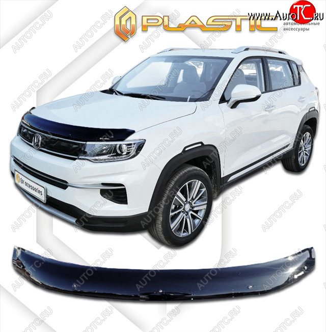 2 079 р. Дефлектор капота CA-Plastic  Changan CS35 Plus (2018-2022) дорестайлинг (classic черный, без надписи)  с доставкой в г. Новочеркасск