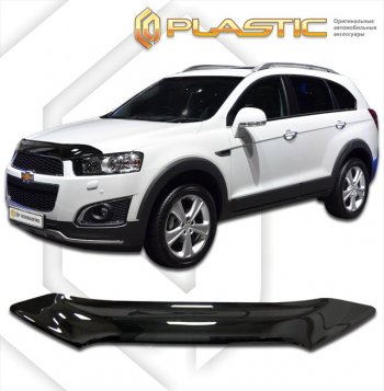 1 839 р. Дефлектор капота CA-Plastic  Chevrolet Captiva (2011-2016) 1-ый рестайлинг, 2-ой рестайлинг (classic черный, без надписи)  с доставкой в г. Новочеркасск. Увеличить фотографию 1