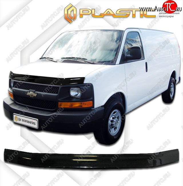 2 099 р. Дефлектор капота CA-Plastic  Chevrolet Express  GMT610 (2002-2014) рестайлинг (classic черный, без надписи)  с доставкой в г. Новочеркасск