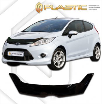 2 099 р. Дефлектор капота CA-Plastic  Ford Fiesta  6 (2008-2013) хэтчбэк 3 дв. дорестайлинг, хэтчбэк 5 дв. дорестайлинг (classic черный, без надписи)  с доставкой в г. Новочеркасск. Увеличить фотографию 1