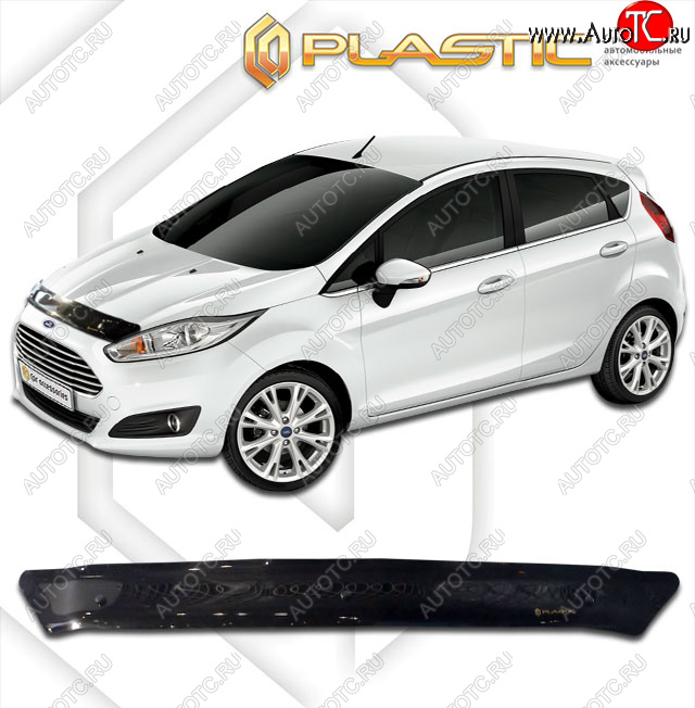 1 999 р. Дефлектор капота CA-Plastic  Ford Fiesta  6 (2012-2019) хэтчбэк 3 дв. рестайлинг, хэтчбэк 5 дв. рестайлинг (classic черный, без надписи)  с доставкой в г. Новочеркасск