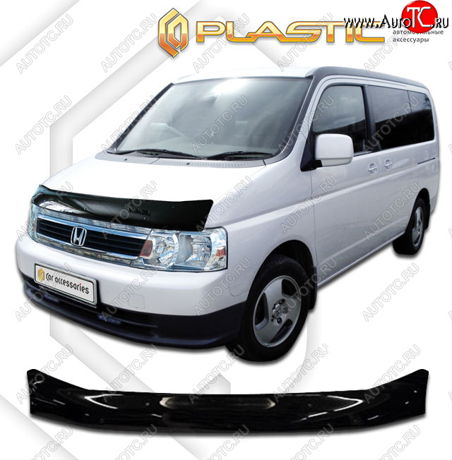 2 199 р. Дефлектор капота CA-Plastic  Honda StepWagon  RF3,RF4 (2003-2005) минивэн рестайлинг (classic черный, без надписи)  с доставкой в г. Новочеркасск