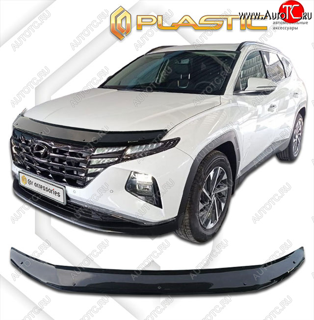 2 099 р. Дефлектор капота CA-Plastic  Hyundai Tucson  NX4 (2020-2022) (classic черный, без надписи)  с доставкой в г. Новочеркасск