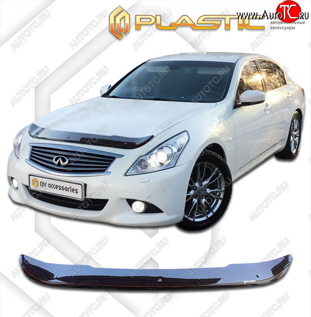 1 839 р. Дефлектор капота CA-Plastic  INFINITI G35  V36 (2006-2015) седан (classic черный, без надписи)  с доставкой в г. Новочеркасск