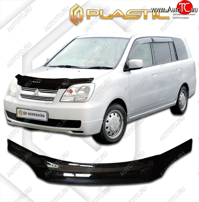 2 199 р. Дефлектор капота CA-Plastic  Mitsubishi Dion  CR6W,CR9W (2002-2006) рестайлинг (classic черный, без надписи)  с доставкой в г. Новочеркасск