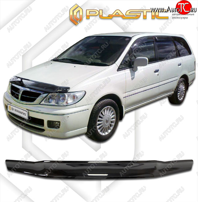 1 999 р. Дефлектор капота CA-Plastic  Nissan Presage  U30 (2001-2003) рестайлинг (classic черный, без надписи)  с доставкой в г. Новочеркасск