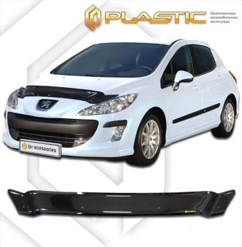 1 759 р. Дефлектор капота CA-Plastic  Peugeot 308  T7 (2011-2014) хэтчбэк 5 дв. рестайлинг (classic черный, без надписи)  с доставкой в г. Новочеркасск. Увеличить фотографию 1