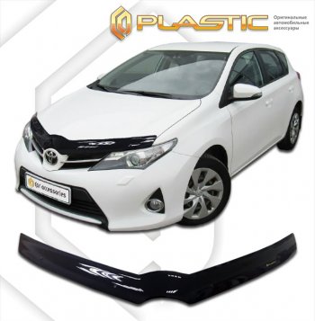 17 р. Дефлектор капота CA-Plastic  Toyota Auris  E180 (2012-2018) хэтчбэк 5 дв. дорестайлинг, хэтчбэк 5 дв. рестайлинг (classic черный, без надписи)  с доставкой в г. Новочеркасск. Увеличить фотографию 1