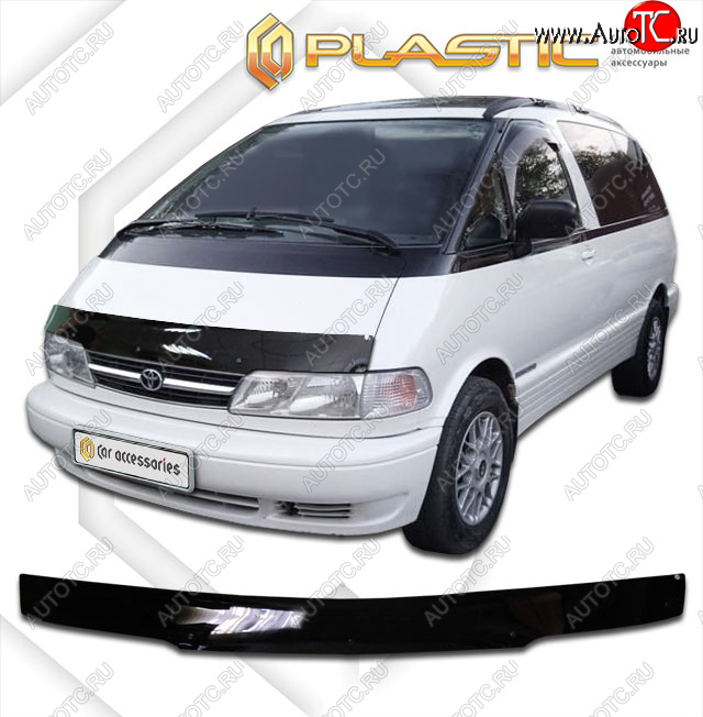 1 999 р. Дефлектор капота CA-Plastic  Toyota Estima Emina  XR10, XR20 (1992-1999) минивэн дорестайлинг, минивэн 1-ый рестайлинг, минивэн 2-ой рестайлинг (classic черный, без надписи)  с доставкой в г. Новочеркасск