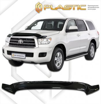 1 999 р. Дефлектор капота CA-Plastic  Toyota Sequoia (2007-2017) XK60 дорестайлинг (classic черный, без надписи)  с доставкой в г. Новочеркасск. Увеличить фотографию 1