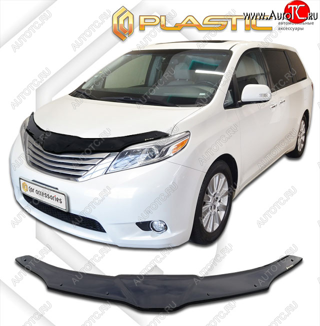 2 199 р. Дефлектор капота CA-Plastic  Toyota Sienna  XL30 (2010-2017) дорестайлинг (classic черный, без надписи)  с доставкой в г. Новочеркасск