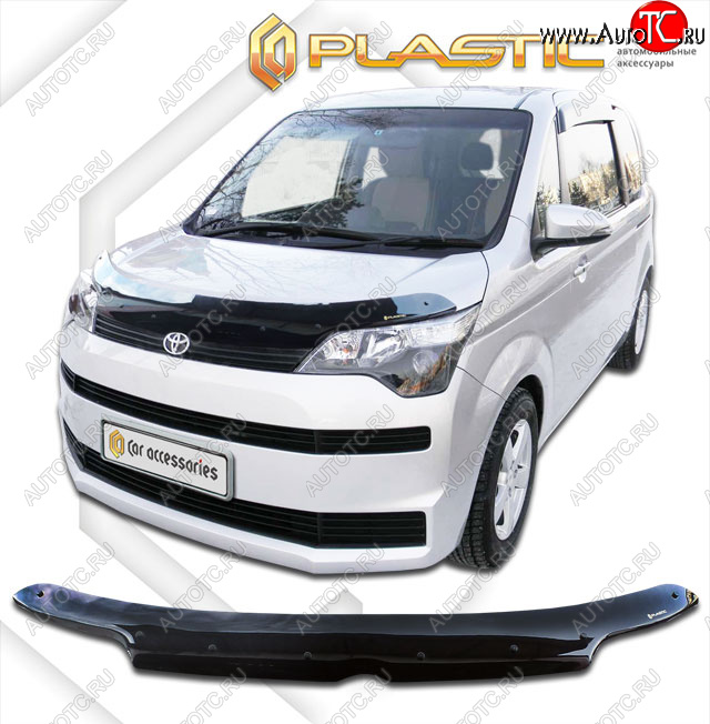 2 079 р. Дефлектор капота CA-Plastic  Toyota Spade  NP140 (2012-2020) хэтчбэк 5 дв. (classic черный, без надписи)  с доставкой в г. Новочеркасск