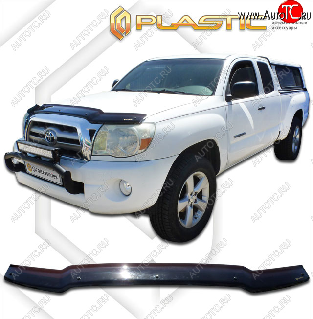 1 999 р. Дефлектор капота CA-Plastic  Toyota Tacoma  N200 (2004-2011) PickUp AccessCab дорестайлинг, PickUp DoubleCab дорестайлинг, PickUp RegularCab дорестайлинг (classic черный, без надписи)  с доставкой в г. Новочеркасск