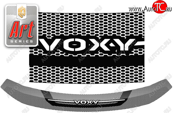 2 299 р. Дефлектор капота CA-Plastic  Toyota Voxy  минивэн (2014-2017) R80 дорестайлинг (Серия Art черная)  с доставкой в г. Новочеркасск