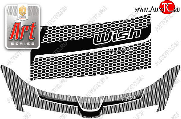 2 479 р. Дефлектор капота CA-Plastic  Toyota Wish  XE10 (2003-2005) дорестайлинг (Серия Art черная)  с доставкой в г. Новочеркасск