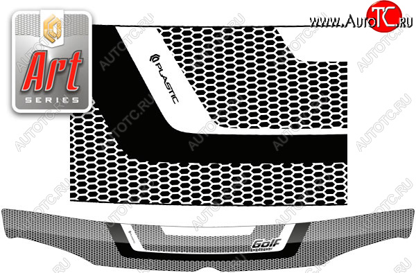 2 199 р. Дефлектор капота (левый руль) CA-Plastic  Volkswagen Golf  4 (1997-2003) (Серия Art черная)  с доставкой в г. Новочеркасск