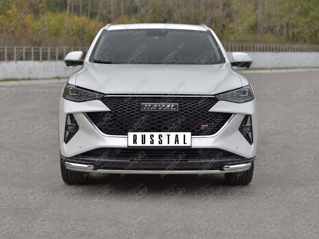 17 849 р. Защита переднего бампера d42 *42 уголки SLITKOFF  Haval F7x (2022-2025)  рестайлинг (нержавейка полированная)  с доставкой в г. Новочеркасск