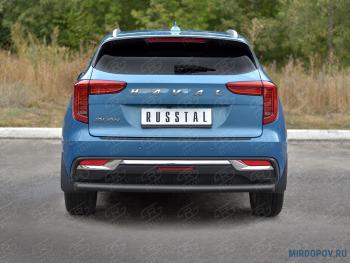 Защита заднего бампера d63 секции Russtal Haval Jolion дорестайлинг (2020-2024)