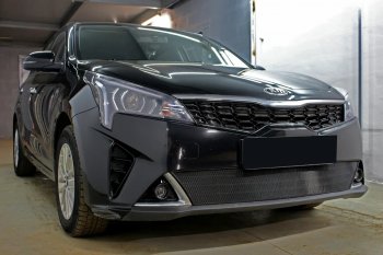 3 299 р. Защитная сетка в бампер (низ, ячейка 3х7 мм) Alfeco Стандарт KIA Rio X рестайлинг (2020-2024) (Чёрная)  с доставкой в г. Новочеркасск. Увеличить фотографию 5