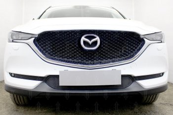 3 099 р. Защитная сетка в бампер (низ, ячейка 3х7 мм) Alfeco Стандарт  Mazda CX-5  KF (2016-2024) (Чёрная)  с доставкой в г. Новочеркасск. Увеличить фотографию 1