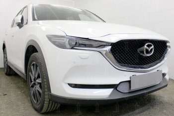 3 199 р. Защитная сетка в бампер (низ, ячейка 3х7 мм) Alfeco Стандарт  Mazda CX-5  KF (2016-2024) (Хром)  с доставкой в г. Новочеркасск. Увеличить фотографию 4